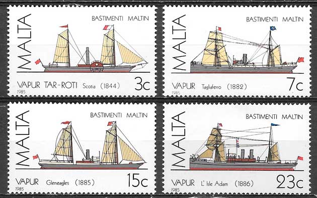 sellos transporte Malta 1985