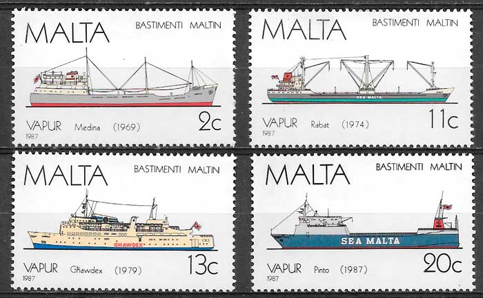 coleccion sellos transporte Malta 1987