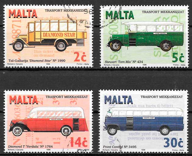 filatelia transporte Malta 1996