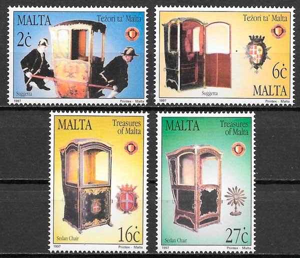 filatelia coleccion Malta 1997 arte