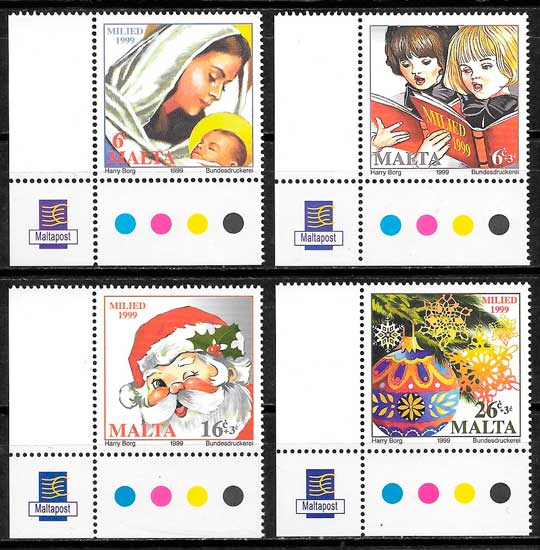 sellos navidad Malta 1999