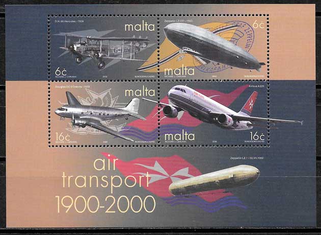 filatelia coleccion transporte Malta 2000