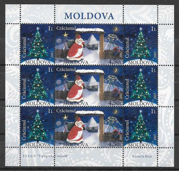 Filatelia navidad moldavia 2007