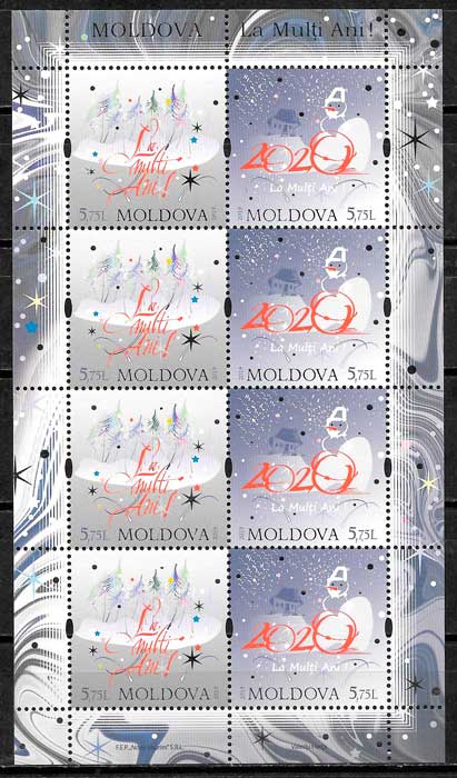 coleccion sellos navidad Moldavia 2019