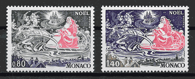 sellos navidad Mónaco 1977