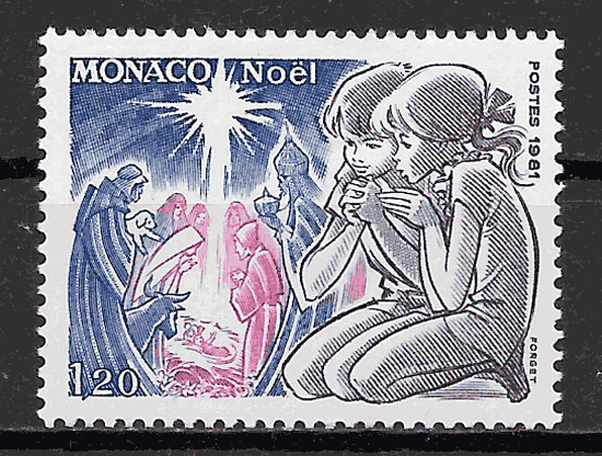 colección sellos navidad Mónaco 1981