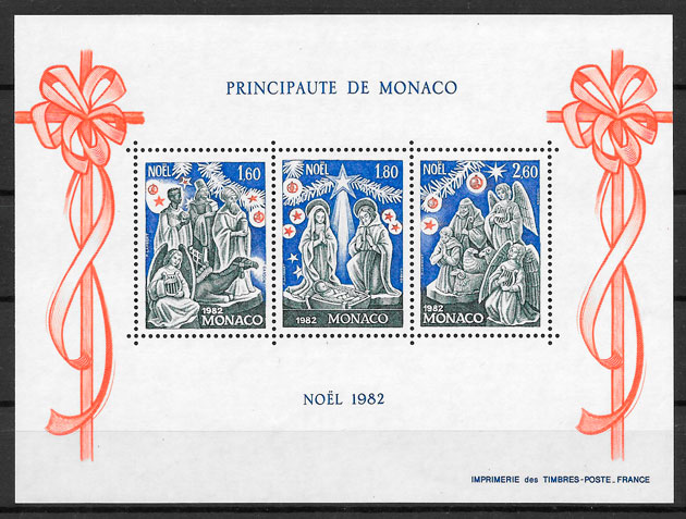 coleccion sellos Monaco navidad 1982