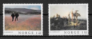 colección sellos arte Noruega 1977