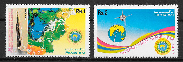 coleccion sellos Pakistan espacio 1992