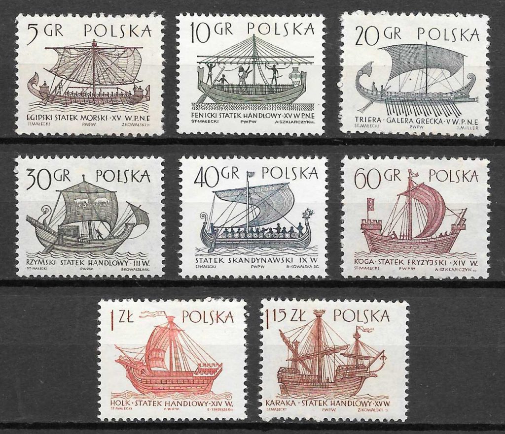 coleccion sellos transporte Polonia 1965