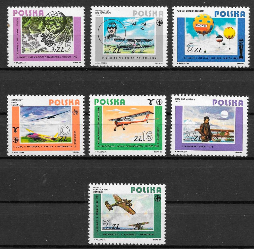 coleccion sellos transporte Polonia 1984