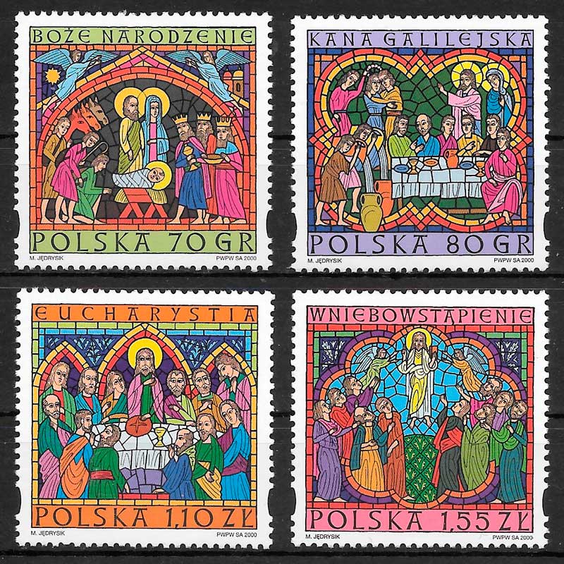 sellos navidad Polonia 2000