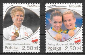sellos colección deporte Polonia 2016