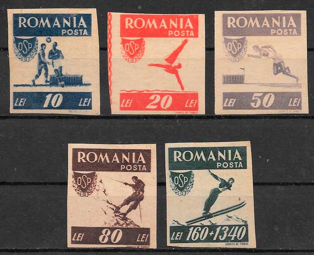 filatelia deporte Rumania 1946