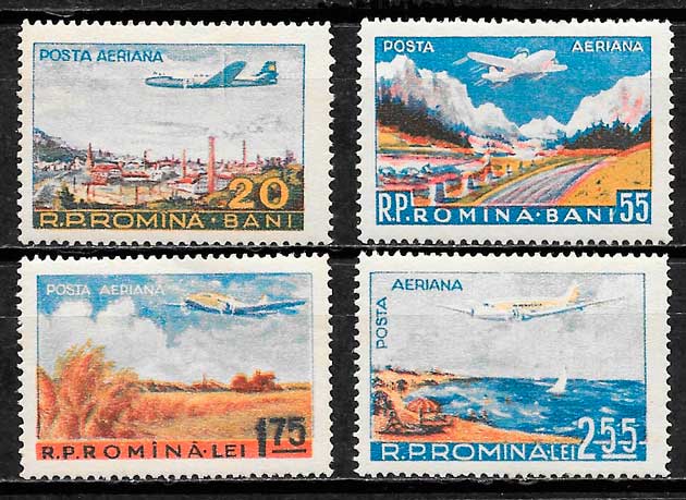 sellos transporte Rumania 1956