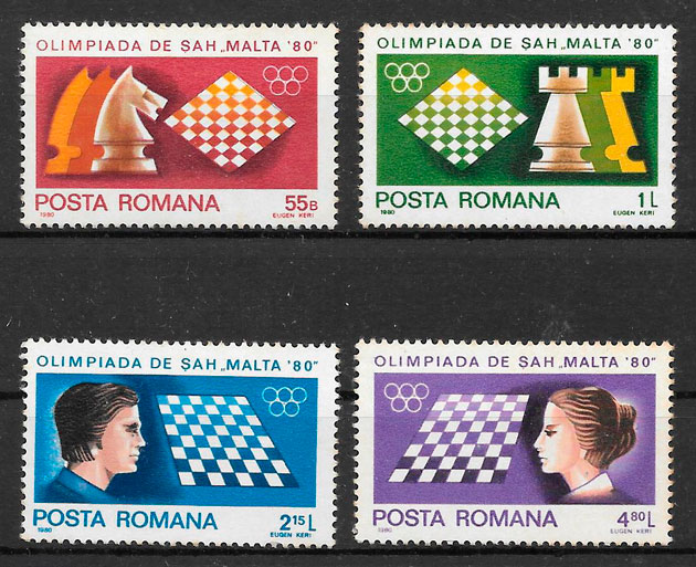 filatelia coleccion deporte Rumania 1980
