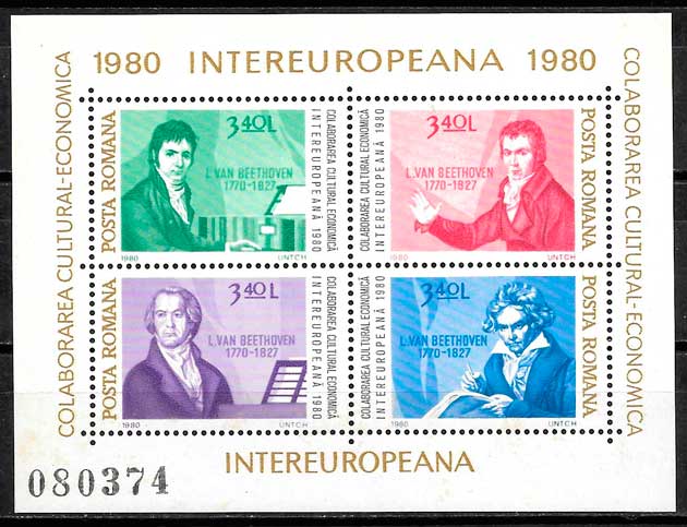 coleccion sellos personalidades Rumania 1980