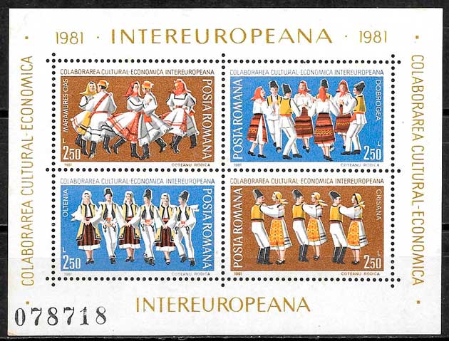 sellos arte Rumania 1982