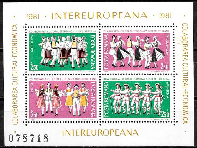 sellos arte Rumania 1982