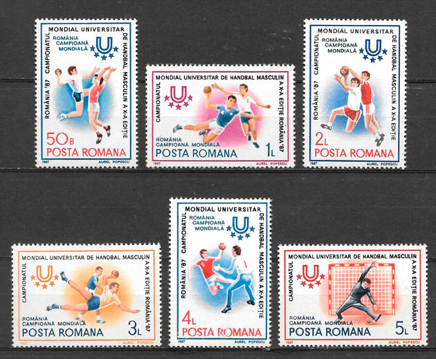 filatelia coleccion deporte Rumania 1987