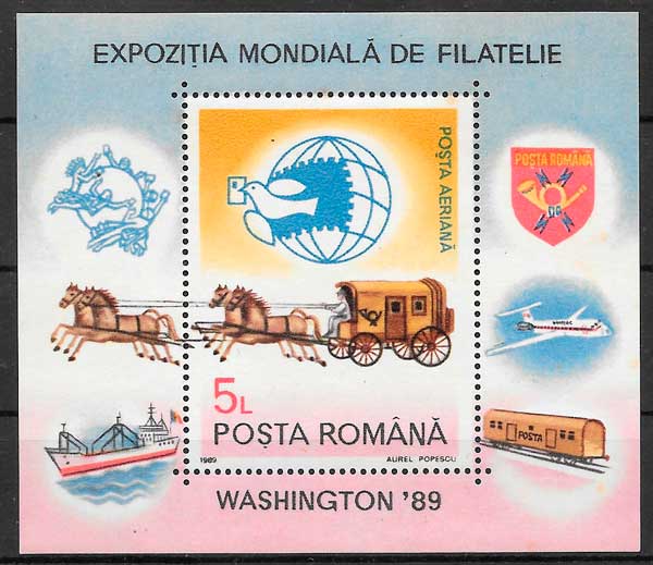 sellos transporte Rumania 1989