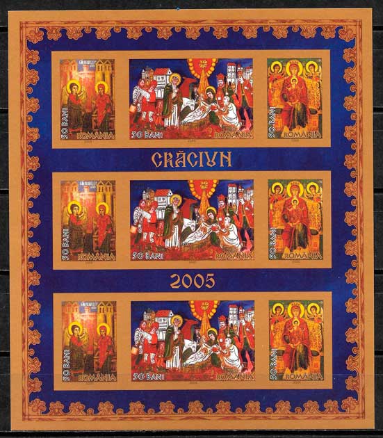 filatelia navidad Rumania 2005