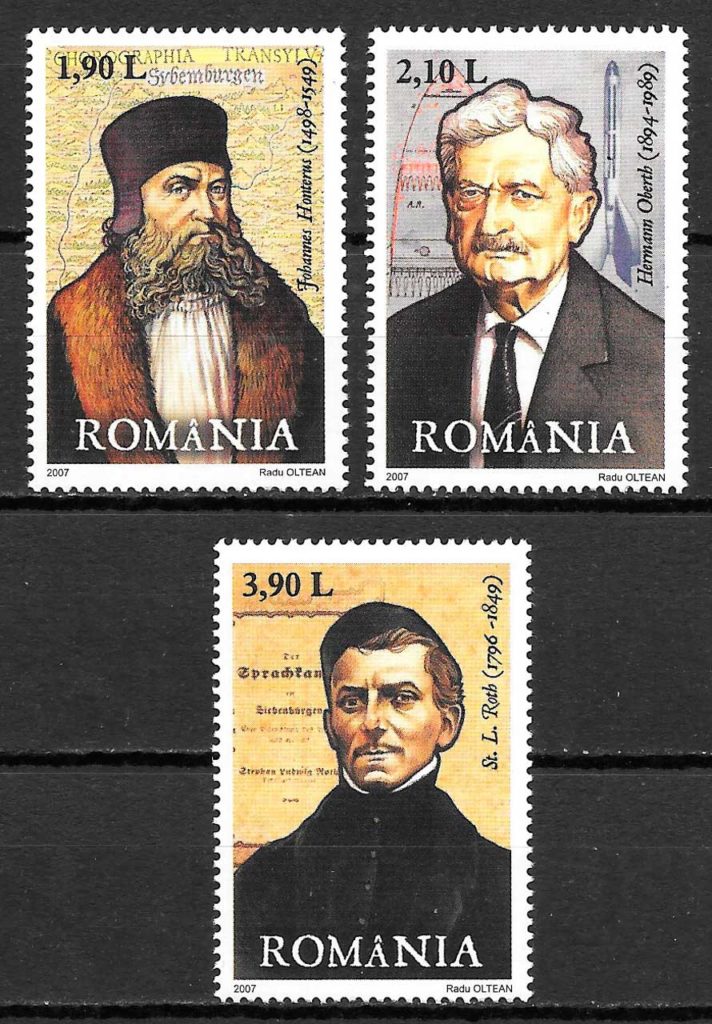 sellos personalidades Rumania 2007