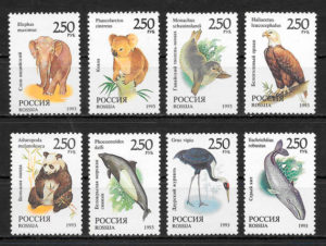 filatelia fauna Rusia 1993