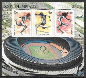 sellos olimpiadas San Marino 1988