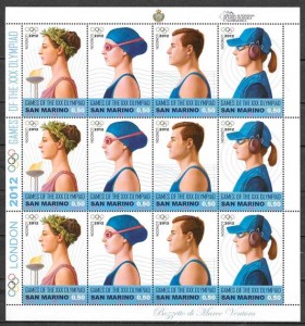sellos colección deporte San Marino 2012