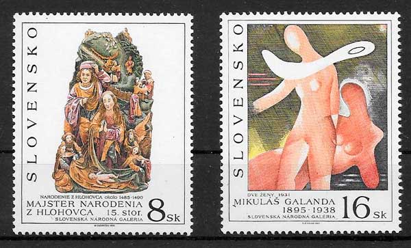 colección sellos arte Eslovaquia 1995