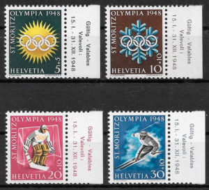 filatelia deporte Suiza 1948