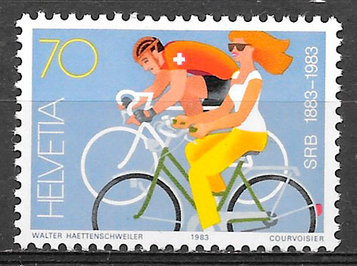 coleccion sellos deporte Suiza 1983