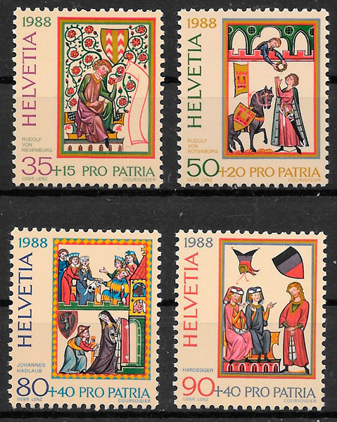 sellos arte Suiza 1988