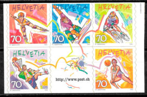 coleccion sellos deporte Suiza 1998