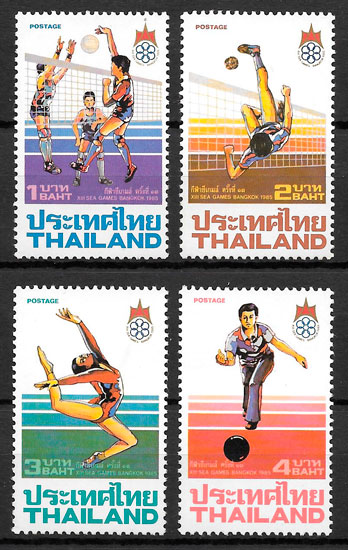 colección sellos deporte Tailandia 1983