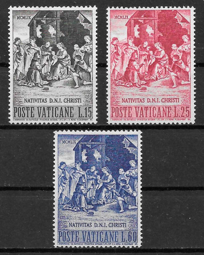 sellos navidad Vaticano 1959