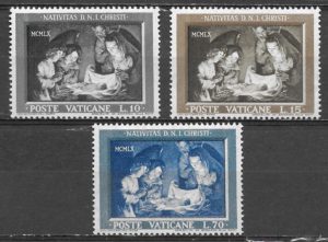 filatelia navidad Vaticano 1960