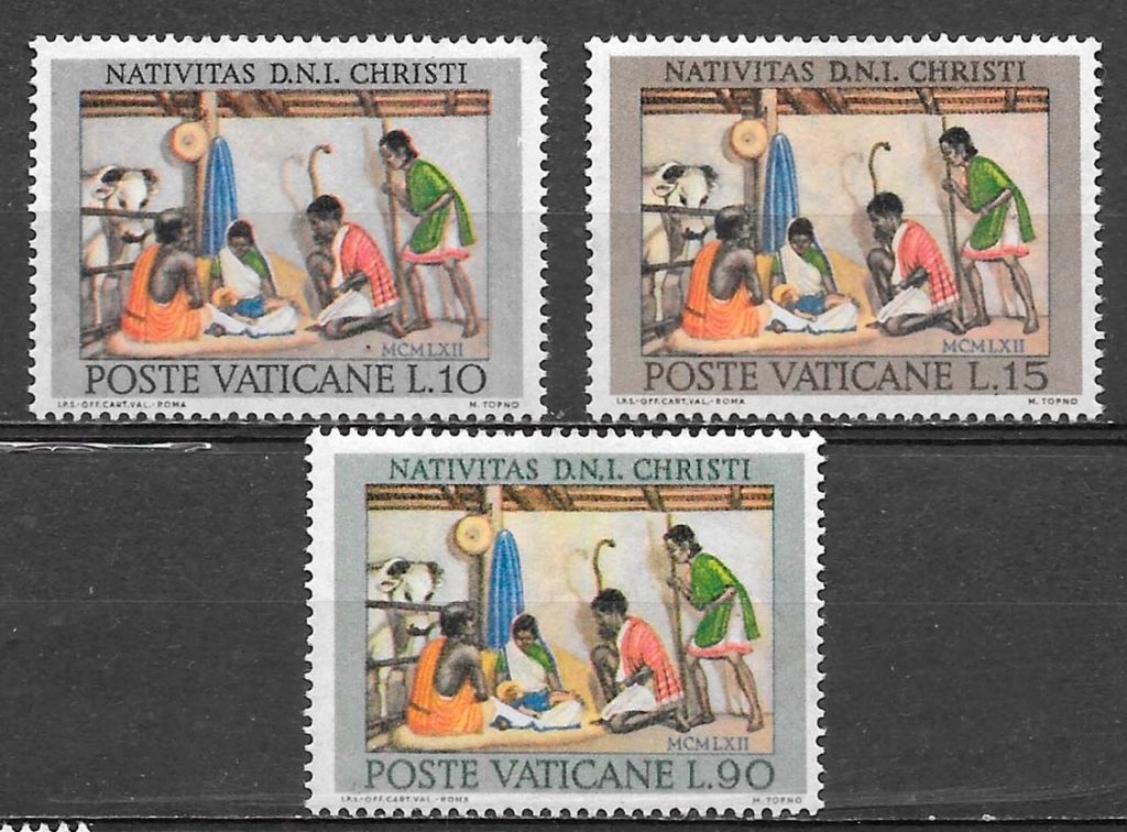 sellos navidad Vaticano 1962