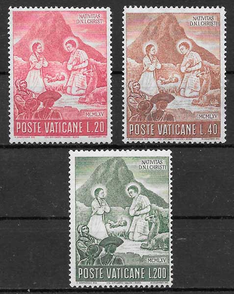 sellos navidad Vaticano 1965