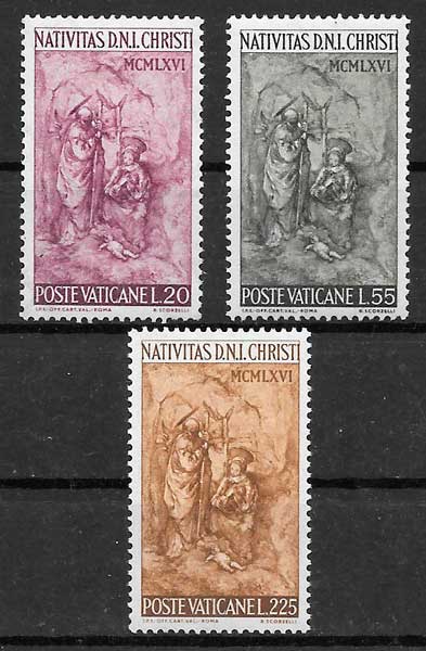 coleccion sellos navidad Vaticano 1966