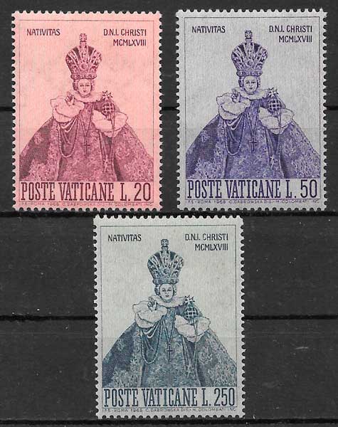coleccion sellos navidad Vaticano 1968