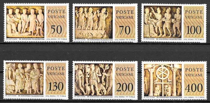 sellos arte Vaticano 1977