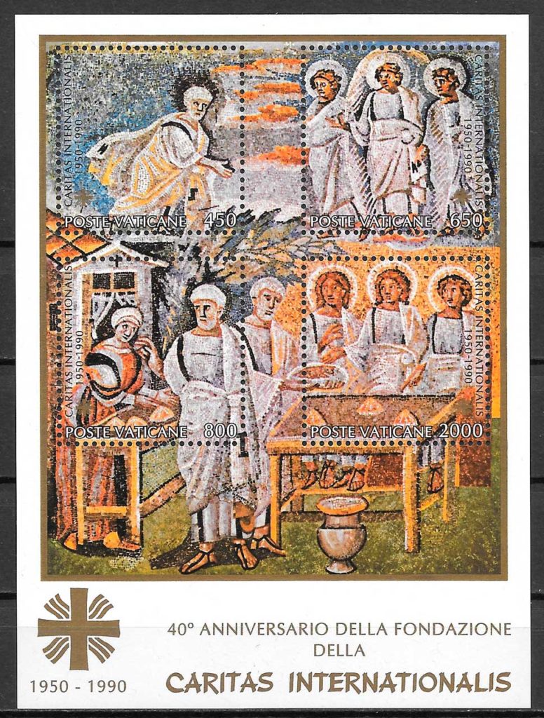 coleccion sellos arte Vaticano 1990