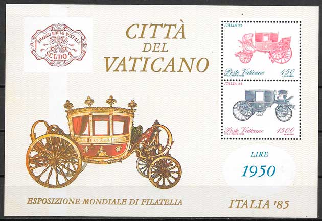filatelia transporte Vaticano 1985