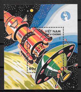 filatelia colección espacio Vit Nam 1988