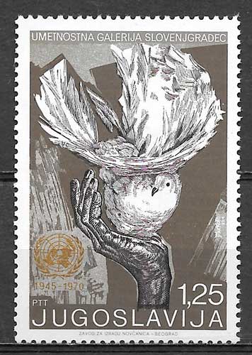 coleccion sellos arte Yugoslavia 1970