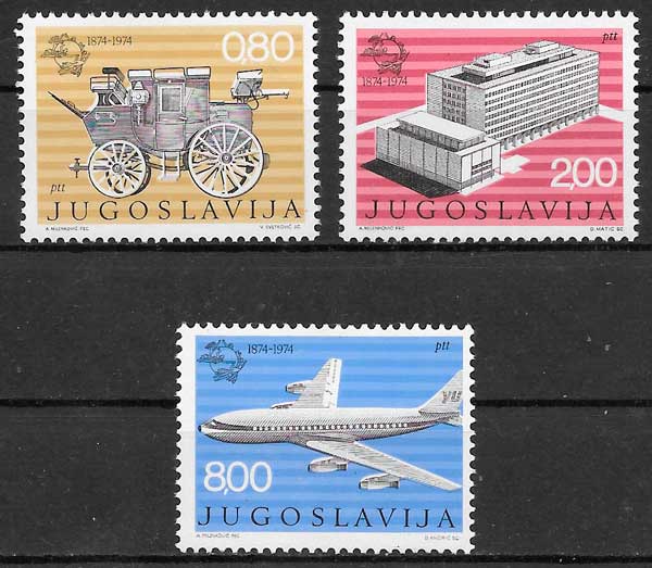 sellos transporte Yugoslavia 1974