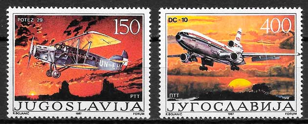 sellos transporte Yugoslavia 1987