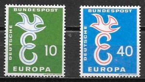 sellos colección tema Europa Alemania 1958
